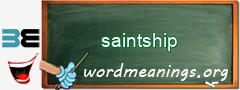 WordMeaning blackboard for saintship